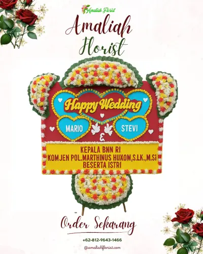 Karangan Papan Bunga Pernikahan di Kedungwungu